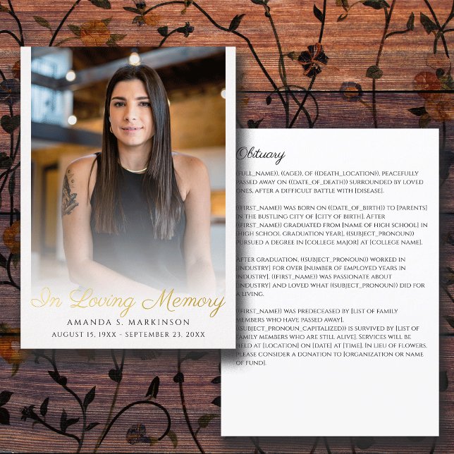 In Loving Memory Photo Simple Obituary Funeral  (Creator Uploaded)