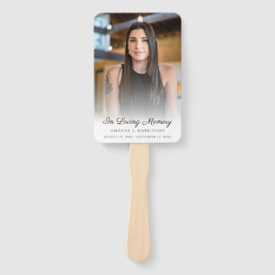 In Loving Memory Photo Simple Obituary Funeral Hand Fan