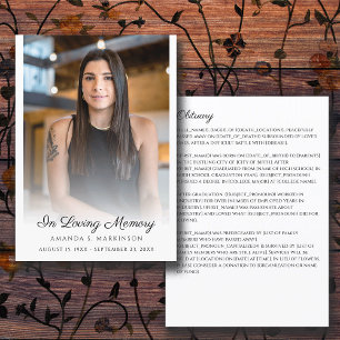 In Loving Memory Photo Simple Obituary Funeral  Program