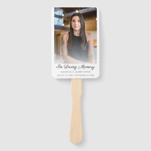 In Loving Memory Photo Simple Order of Service Hand Fan