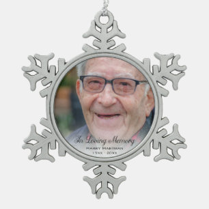 In Loving Memory Photo Snowflake Pewter Christmas Ornament