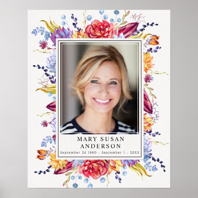 In Loving Memory Photo Succulents Welcome Sign (Front)