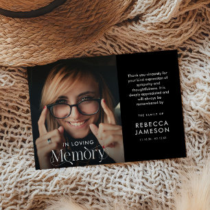 In Loving Memory Photo Sympathy Thank You Card