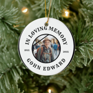 In Loving Memory Photo Tribute Art Ceramic Ornament