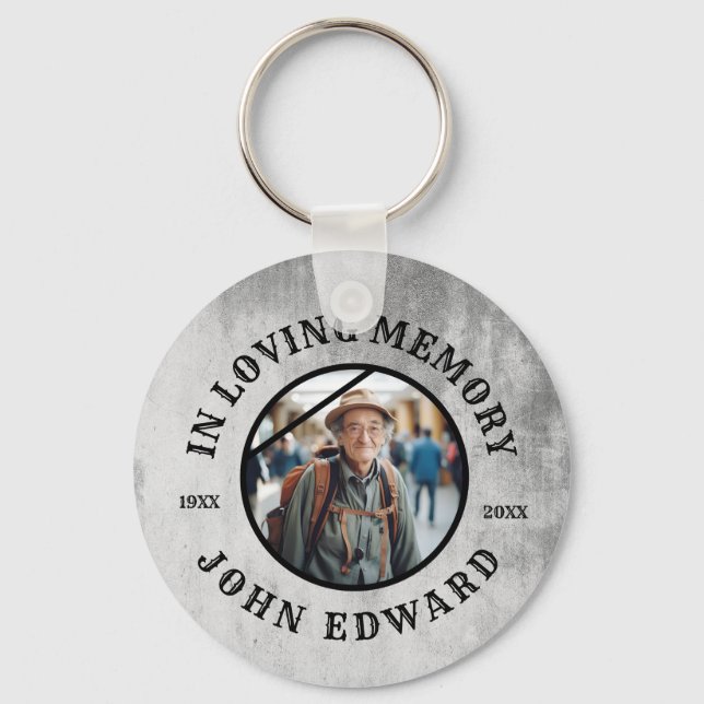 In Loving Memory Photo Tribute Design Key Ring (Front)