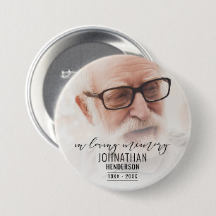 "In Loving Memory" Photo Tribute Pin Button