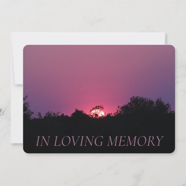 In Loving Memory Pink Sunset Invitation (Front)