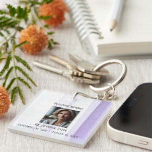  In Loving Memory Purple Funeral Memorial  Key Ring