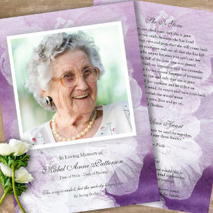 In Loving Memory Purple  Funeral Thank You Card
