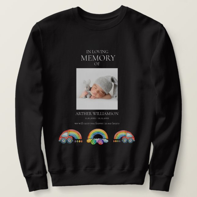 In Loving Memory Rainbow Baby Memorial Sweater (Design Front)