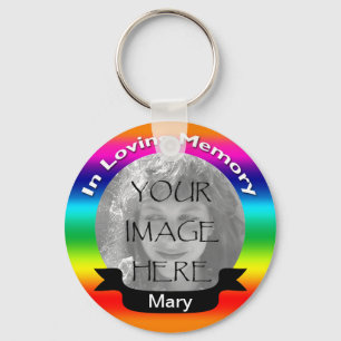 In Loving Memory Rainbow Photo Key Chain