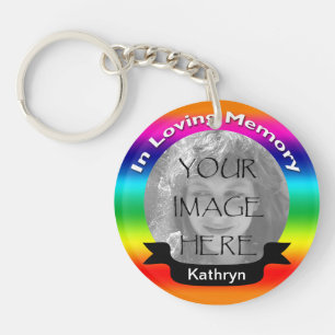 In Loving Memory Rainbow Photo Key Chain