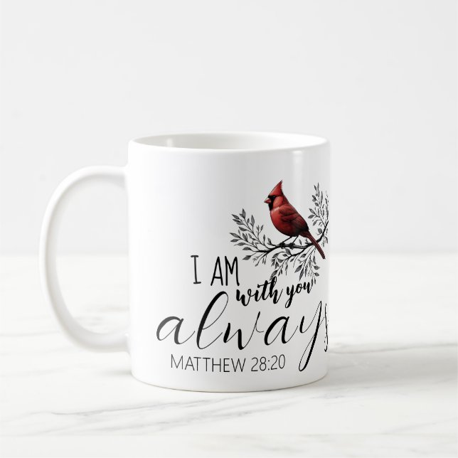 In Loving Memory: Red Cardinal Memorial Coffee Mug (Left)