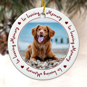 In Loving Memory Red Keepsake Pet Memorial Ceramic Ornament