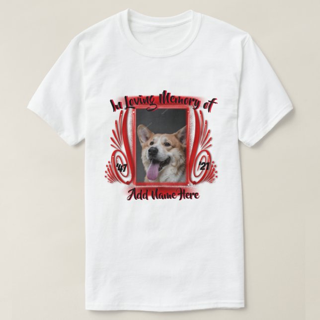 In loving memory (red)  photo personalised T-Shirt (Design Front)