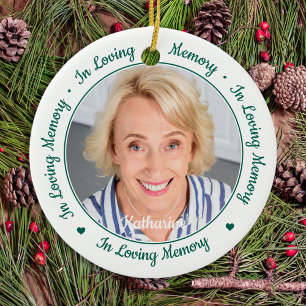 In Loving Memory Remembrance 2 Photo Memorial Ceramic Ornament