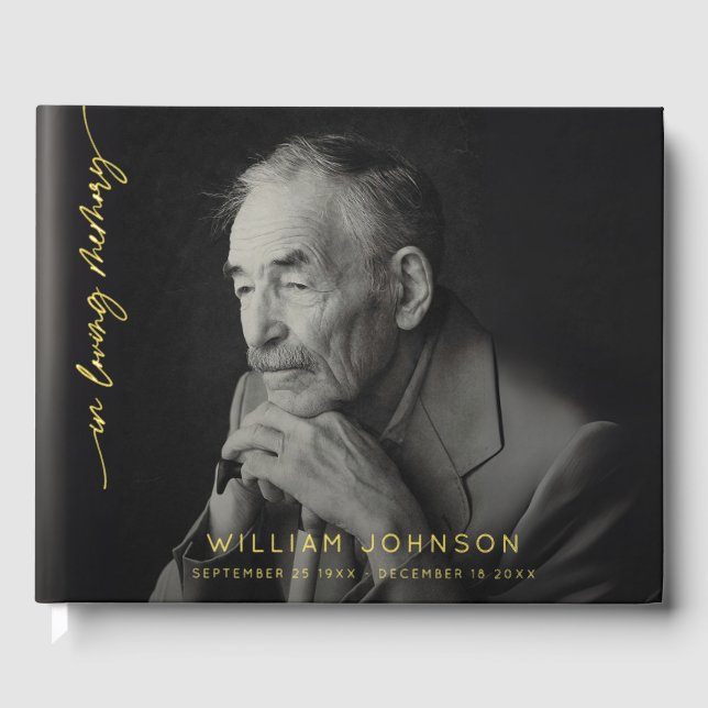 In Loving Memory Remembrance Photo Funeral  Guest Book (Front)