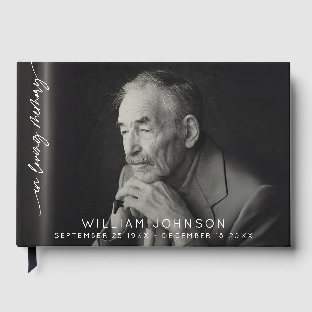 In Loving Memory Remembrance Photo Funeral  Guest Book (Front)