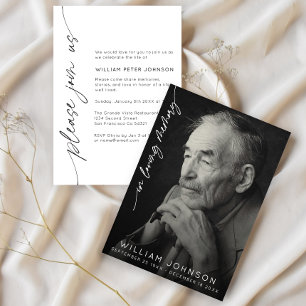 In Loving Memory Remembrance Photo Funeral  Invitation