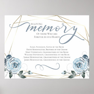 In Loving Memory Remembrance Wedding Ceremony Sign