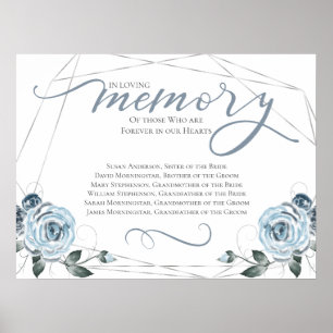 In Loving Memory Remembrance Wedding Ceremony Sign