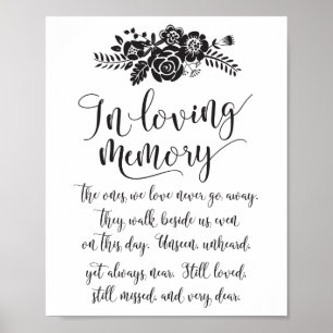 In Loving Memory Remembrance Wedding Ceremony Sign