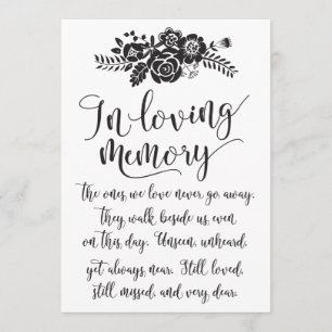 In Loving Memory Remembrance Wedding Ceremony Sign Invitation