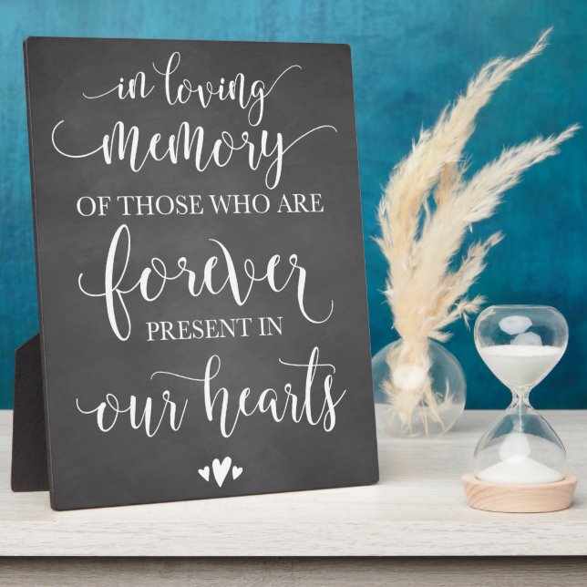 In Loving Memory Remembrance Wedding Ceremony Sign Plaque (Side)
