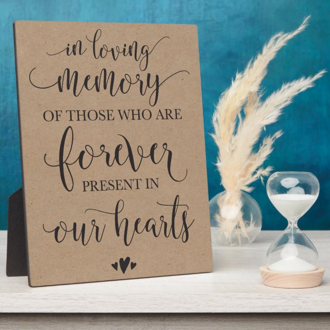 In Loving Memory Remembrance Wedding Ceremony Sign Plaque (Side)