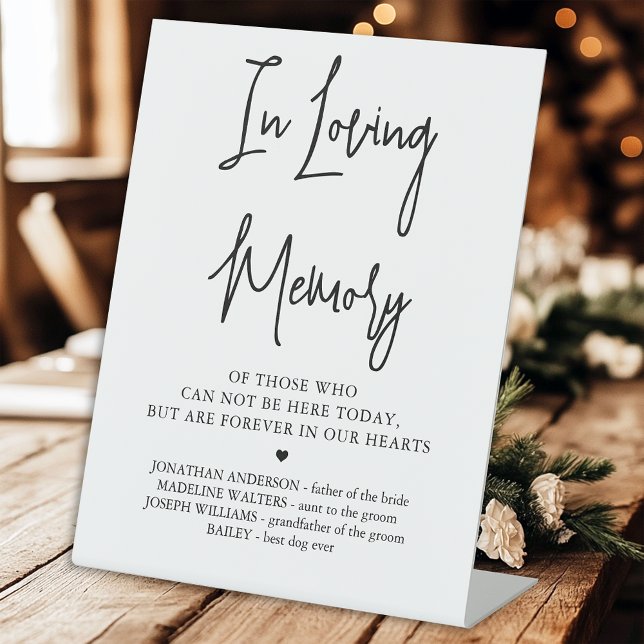 In Loving Memory Remembrance Wedding Memorial Pedestal Sign (Creator Uploaded)