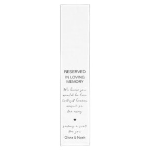 "In Loving Memory"Reserved Memorial Chair Wedding Short Table Runner