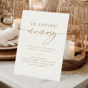In Loving Memory Rustic Gold Wedding Memorial Sign