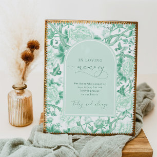 In Loving Memory   Sage Chinoiserie Wedding Sign