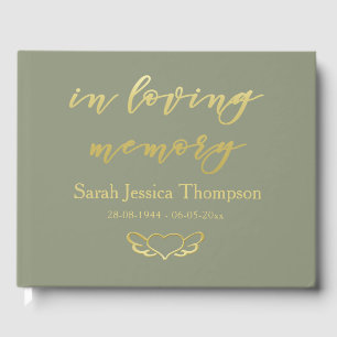 In Loving Memory   Sage & Gold Book of Condolence