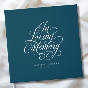 "In Loving Memory" Script Font Keepsake Funeral  Guest Book