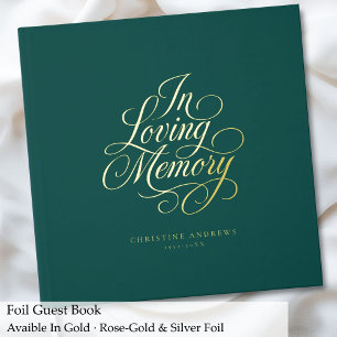 "In Loving Memory" Script Font Keepsake Funeral  Guest Book