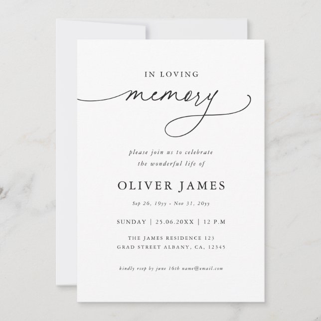 In Loving Memory Script Funeral Program (Front)
