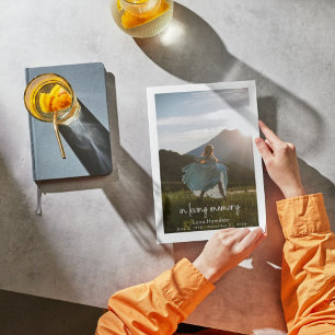 In Loving Memory Script Photo Funeral Program