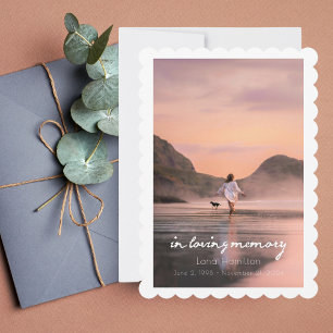 In Loving Memory Script Photo Funeral Program