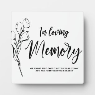 In Loving Memory sign Tabletop Plaque with Easel
