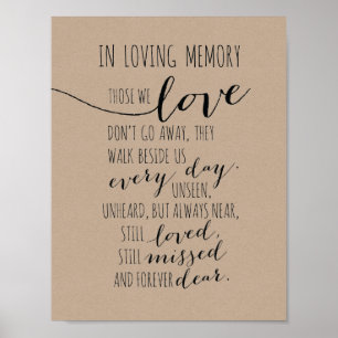 In loving memory sign -Those we love don go away