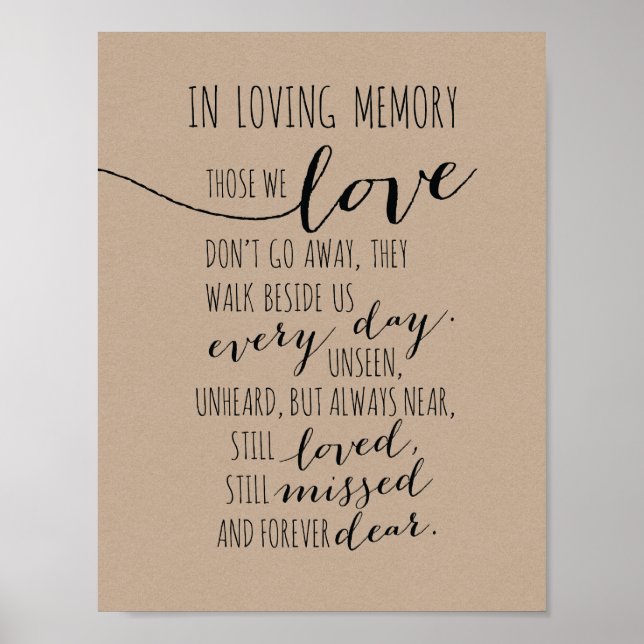 In loving memory sign -Those we love don go away (Front)