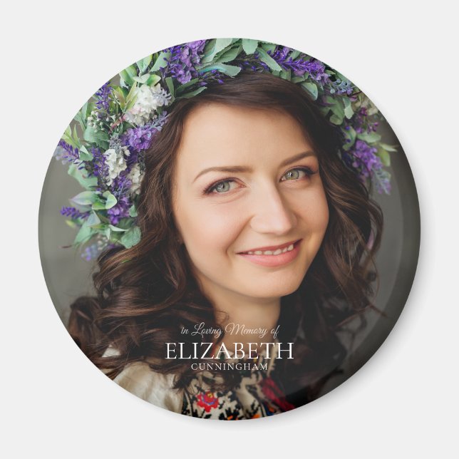 In Loving Memory Simple Custom Photo Memorial Magnet (Front)