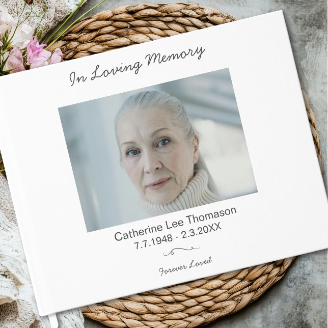 In Loving Memory Simple Elegant Funeral Guest Book (Simple Elegant In Loving Memory Funeral Guest Book)