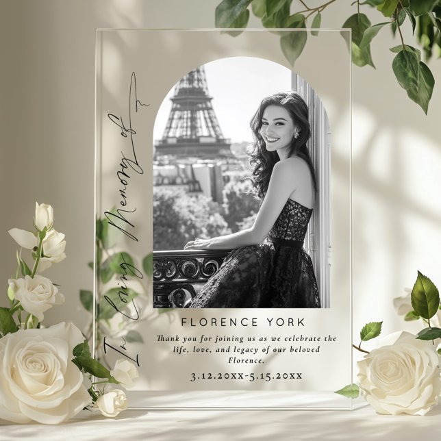 In Loving memory simple Memorial funeral Welcome Acrylic Sign (Creator Uploaded)