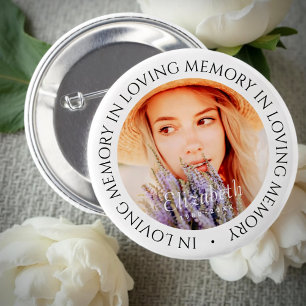 In Loving Memory Simple Modern Custom Photo 6 Cm Round Badge
