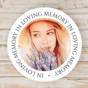 In Loving Memory Simple Modern Custom Photo Classic Round Sticker