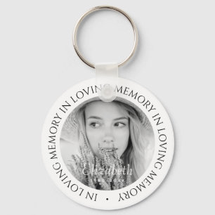 In Loving Memory Simple Modern Custom Photo Key Ring