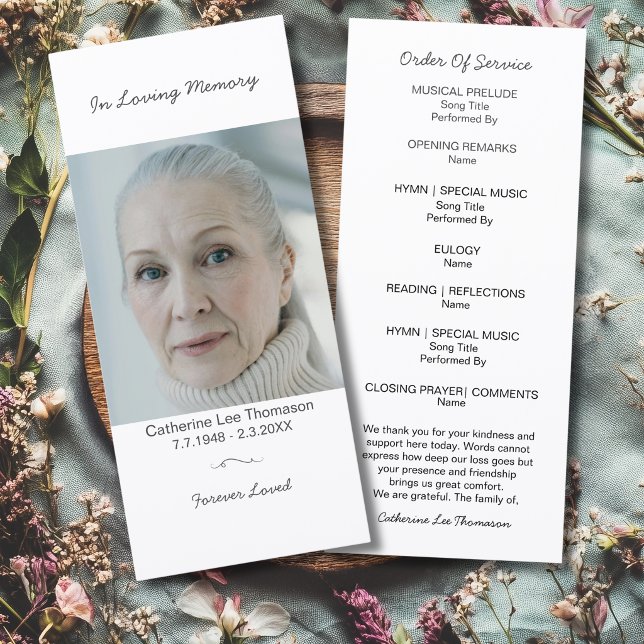 In Loving Memory Simple Photo Funeral Flat Program (Simple Photo Funeral Order Of Service Flat Program
)