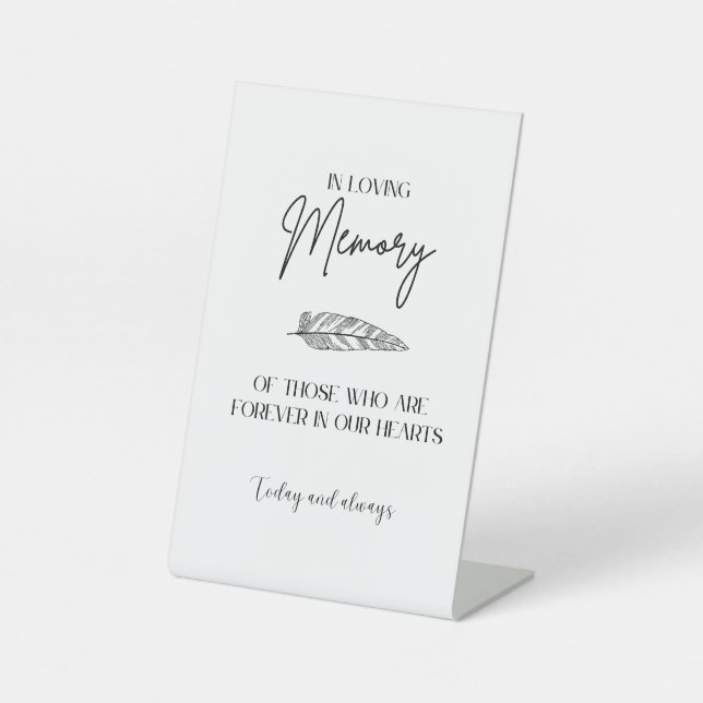In Loving Memory Simple Script Pedestal Sign (Front)